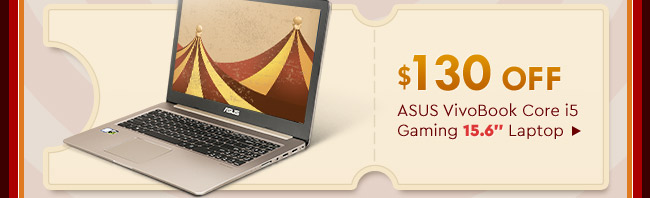 $130 OFF ASUS VivoBook Core i5 Gaming 15.6" Laptop