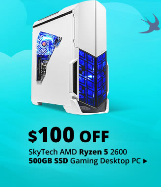 Feature - $100 Off SkyTech AMD Ryzen 5 2600 500GB SSD Gaming Desktop PC