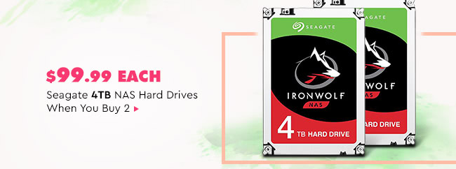 $99.99 Each Seagate IronWolf 4TB NAS Hard Drive When You Buy 2