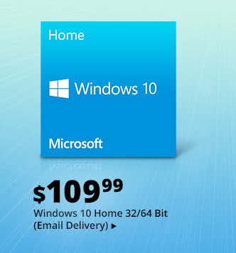 Feature - $109.99 Windows 10 Home 32/64 Bit (Email Delivery)