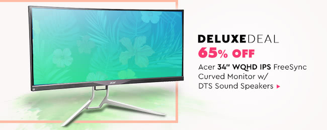 Deluxe Deal - 65% Off Acer 34" WQHD IPS FreeSynce Curved Monitor w/ DTS Sound Speakers