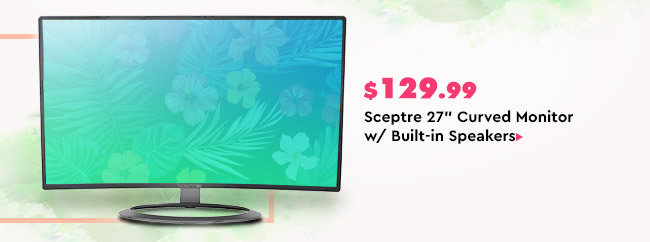 $129.99 Sceptre 27" Curved Monitor w/ Built-in Speakers