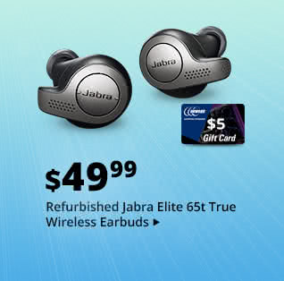 Feature - $49.99 Refurbished Jabra Elite 65t True Wireless Earbuds