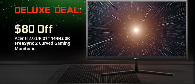 Deluxe Deal - $80 Off Acer EI272UR 27" 144Hz 2K Curved Gaming Monitor