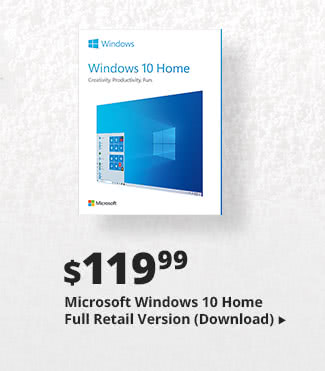 Feature - $119.99 Microsoft Windows 10 Home Full Retail Version (Download)