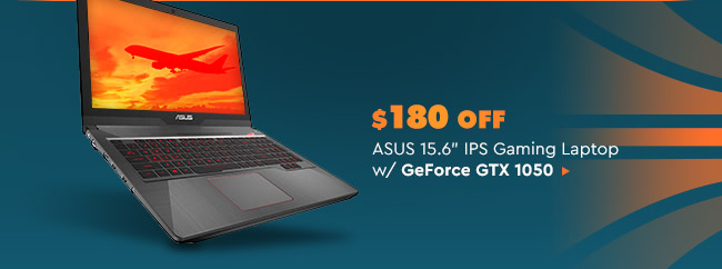 $180 OFF ASUS 15.6" IPS Gaming Laptop w/ GeForce GTX 1050