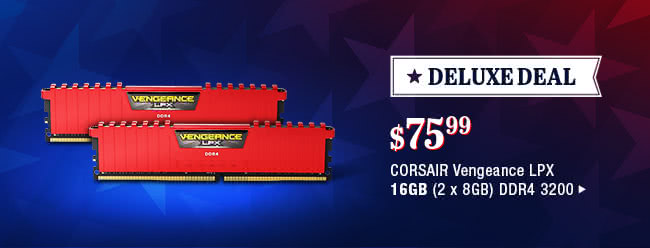 Deluxe Deal - $75.99 Corsair Vengeance LPX 16GB (2 x 8GB) DDR4 3200