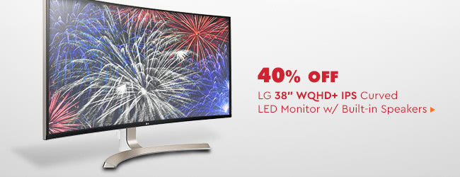 $500 OFF LG 38" WQHD+ IPS Curved LED Monitor w/ Built-in Speakers