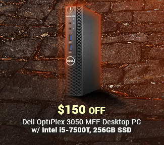 $150 OFF - Dell OptiPlex 3050 MFF Desktop PC w/ Intel i5-7500T, 256GB SSD
