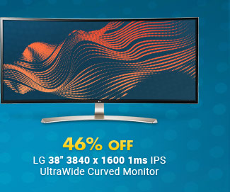 46% OFF LG 38" 3840 x 1600 1ms IPS UltraWide Curved Monitor