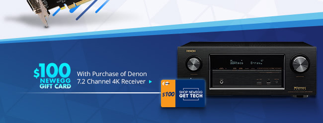 Newegg Gift Card w/ Purchase of Denon 7.2 Channel 4K Receiver 