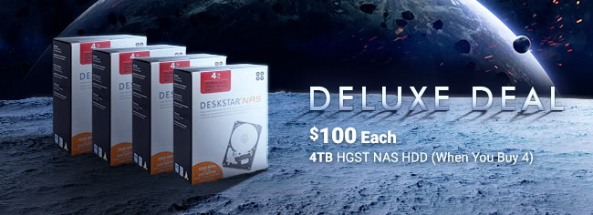 Deluxe Deal - $100 Each 4TB HGST NAS HDD (When You Buy 4)