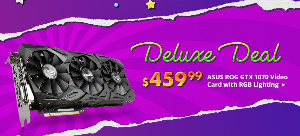 Deluxe Deal - ASUS ROG GTX 1070 Video Card with RGB Lighting