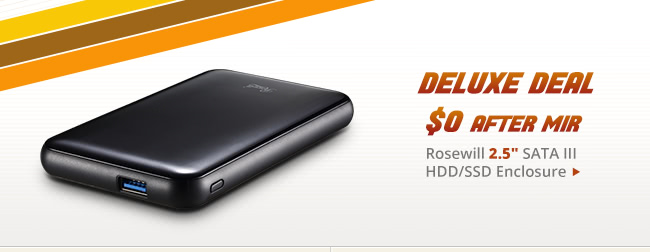 Deluxe Deal - Rosewill 2.5" SATA III HDD/SSD Enclosure