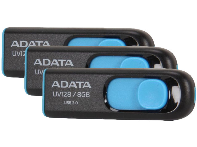 (3x) ADATA 8GB UV128 USB 3.0 Flash Drive (AUV128-8G-RBE) Combo