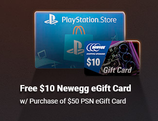 Free $10 Newegg eGift Card w/ Purchase of $50 PSN eGift Card