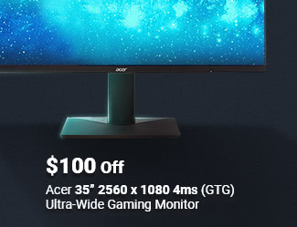 $100 Off Acer 35" 2560x1080 4ms (GTG) Ultra-Wide Gaming Monitor