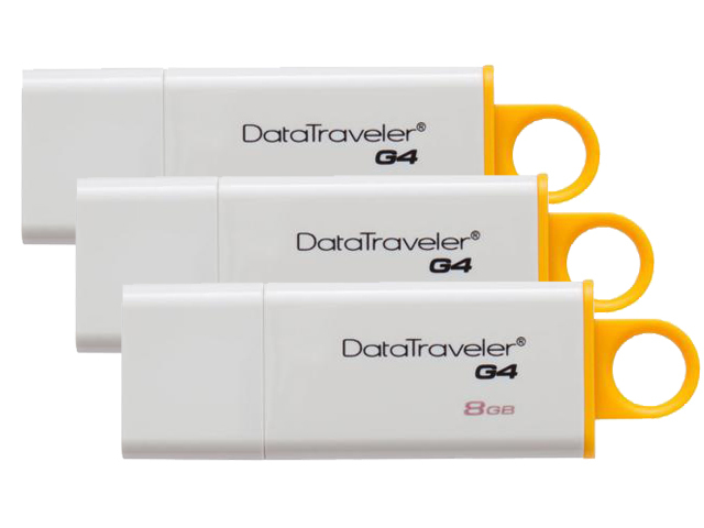 (3x)Kingston 8GB DataTraveler G4 USB 3.0 Flash Drive (DTIG4/8GB)