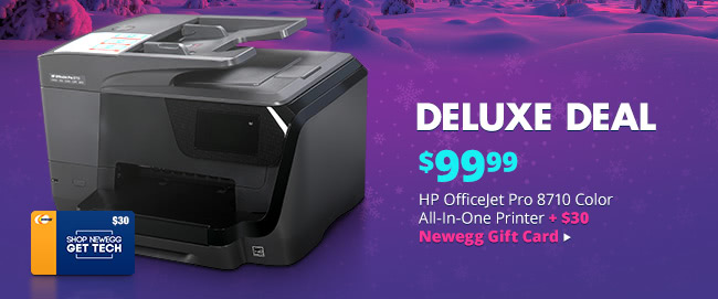 Deluxe Deal - HP OfficeJet Pro 8710 Color All-In-One Printer + $30 Newegg Gift Card