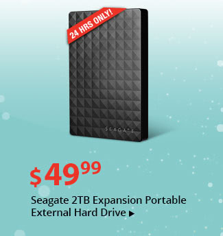 Feature - 24 Hrs Only $49.99 Seagate 2TB Expansion Portable External Hard Drive