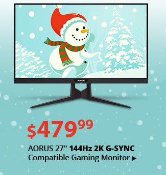 Feature - $479.99 AORUS 27 inch 144Hz 2K G-SYNC Compatible Gaming Monitor