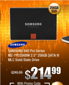 SAMSUNG 840 Pro Series MZ-7PD256BW 2.5" 256GB SATA III MLC Solid State Drive