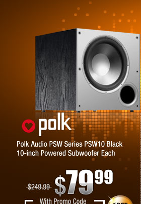 Polk Audio PSW Series PSW10 Black 10-inch Powered Subwoofer Each 