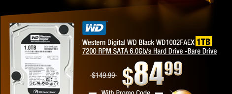 Western Digital WD Black WD1002FAEX 1TB 7200 RPM SATA 6.0Gb/s Hard Drive -Bare Drive 
