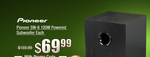 Pioneer SW-8 100W Powered Subwoofer Each 