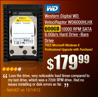 Western Digital WD VelociRaptor WD6000HLHX 600GB 10000 RPM SATA 6.0Gb/s Hard Drive -Bare Drive 