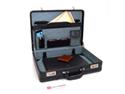 Expandable Leather Attache Case Briefcase Hard Sided Legal Size
