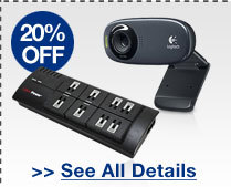 20% OFF ALL WEBCAMS & MORE!*