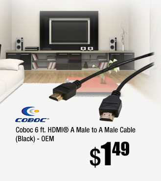 Coboc 6 ft. HDMI A Male to A Male Cable (Black) - OEM