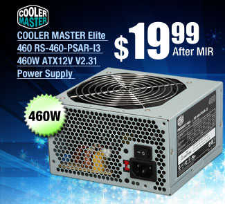 COOLER MASTER Elite 460 RS-460-PSAR-I3 460W ATX12V V2.31 Power Supply 