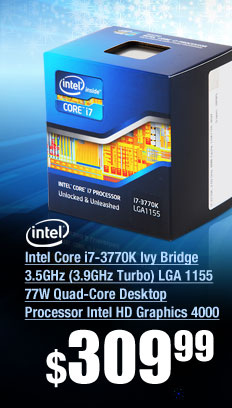 Intel Core i7-3770K Ivy Bridge 3.5GHz (3.9GHz Turbo) LGA 1155 77W Quad-Core Desktop Processor Intel HD Graphics 4000