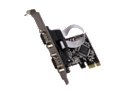 SYBA PCI-Express 2-Port DB9 RS232 Serial Card with Low Profile Bracket - RoHS 