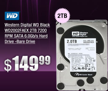 Western Digital WD Black WD2002FAEX 2TB 7200 RPM SATA 6.0Gb/s Hard Drive -Bare Drive 