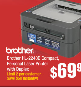 Brother HL-2240D Compact, Personal Laser Printer with Duplex