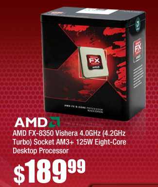 AMD FX-8350 Vishera 4.0GHz (4.2GHz Turbo) Socket AM3+ 125W Eight-Core Desktop Processor 