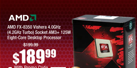 AMD FX-8350 Vishera 4.0GHz (4.2GHz Turbo) Socket AM3+ 125W Eight-Core Desktop Processor 