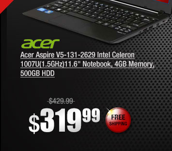 Acer Aspire V5-131-2629 Intel Celeron 1007U(1.5GHz)11.6" Notebook, 4GB Memory, 500GB HDD