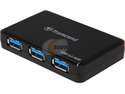 Transcend 4-port USB 3.0 Hub w/ Power Adapter, Supports IOS Fast Charging 