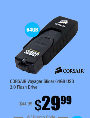 CORSAIR Voyager Slider 64GB USB 3.0 Flash Drive