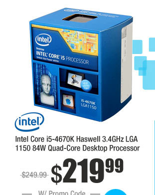 Intel Core i5-4670K Haswell 3.4GHz LGA 1150 84W Quad-Core Desktop Processor