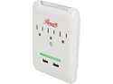 Rosewill RHSP-13002 - Wall Mounted Surge Protector - 3 Outlets - 2-Port 2.1A USB Charger