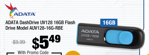 ADATA DashDrive UV128 16GB Flash Drive Model AUV128-16G-RBE