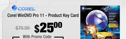 Corel WinDVD Pro 11 - Product Key Card