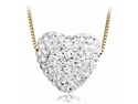 Swarovski Crystal "Heart" Pave Crystal Pendant Necklace W/ 18Kt Gold Plated Chain