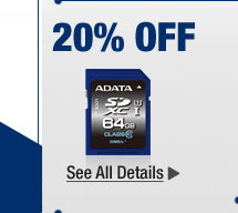 20% OFF SELECT FLASH MEMORY*