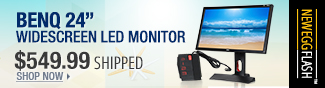 Newegg Flash  BENQ 24" Widescreen LED Monitor.